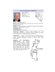 LEGISLATIVE BIOGRAPHY — 2009 SESSION  PAUL AIZLEY Democrat Clark County Assembly District No. 41