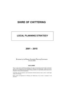 SHIRE OF CHITTERING  LOCAL PLANNING STRATEGY 2001 – 2015