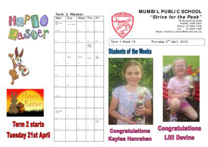 Mumbil /  New South Wales / Hat / Academic term / Human behavior / Culture / Behavior / Easter / Education / NAPLAN