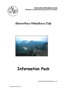 Glenrothes Hillwalkers Club Affiliated to the Mountaineering Council of Scotland