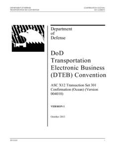 DEPARTMENT OF DEFENSE TRANSPORTATION EDI CONVENTION CONFIRMATION (OCEAN[removed]A[removed]