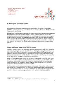 GenderCC – Women for Climate Justice Anklamer Str. 38 D – 10115 Berlin, Germany Tel +[removed]removed] www.gendercc.net