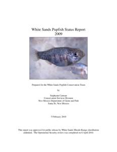 White Sands Pupfish Status Report