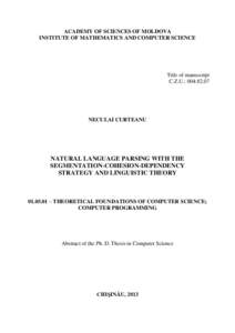 Formal languages / Compiler construction / Parsing / Treebank / Dependency grammar / Head-driven phrase structure grammar / Semantics / Natural language processing / Valency / Linguistics / Syntax / Computational linguistics