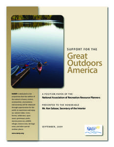 Conservation in the United States / Bureau of Outdoor Recreation / United States Army Corps of Engineers / National Park Service / United States / Government / Outdoor Industry Association / Recreation / Recreation resource planning / Land and Water Conservation Fund