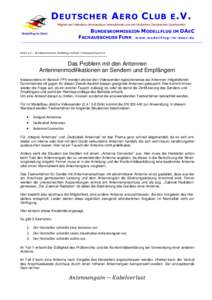 D EUTSCHER A ERO C LUB E .V. Mitglied der Fédération Aéronautique Internationale und des Deutschen Olympischen Sportbundes BUNDESKOMMISSION MODELLFLUG IM DAEC FACHAUSSCHUSS FUNK w w w . m o d e l l f l u g - i m - d a