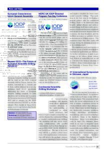 News and Views  European Geosciences Union General Assembly  NERC UK IODP Directed