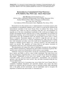 Abstract D-001, in: E.A. Foote and G.S. Durell (Conference Chairs), Remediation of Contaminated Sediments—2007. Proceedings of the Fourth International Conference on Remediation of Contaminated Sediments (Savannah, Geo