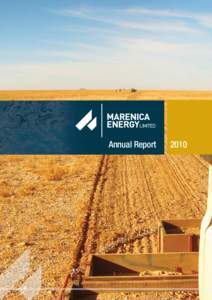 Annual Report  PAGE 1 | MARENICA ENERGY | annual report | [removed]