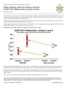 Idaho Charter and Non-Charter Schools: NAEP 2011 Mathematics, Grades 4 and 8