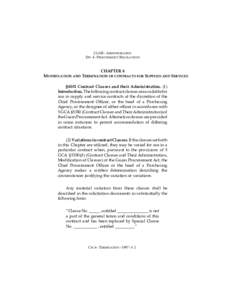 2 GAR - ADMINISTRATION DIV. 4 - PROCUREMENT REGULATIONS CHAPTER 6  MODIFICATION AND TERMINATION OF CONTRACTS FOR SUPPLIES AND SERVICES