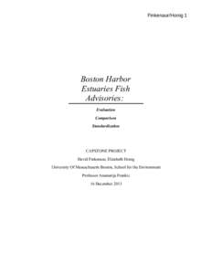 Finkenaur/Honig 1  Boston Harbor Estuaries Fish Advisories: Evaluation