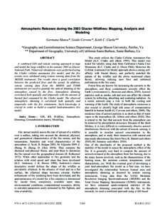 ATMOSPHERIC RELEASES DURING THE 2003 GLACIER WILDFIRES: MAPPING, ANALYSIS AND MODELING