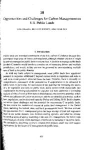 Opportunities and challenges for carbon management on U.S. public lands. Chapter 18