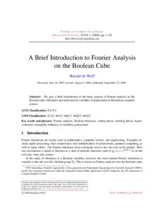 A Brief Introduction to Fourier Analysis on the Boolean Cube