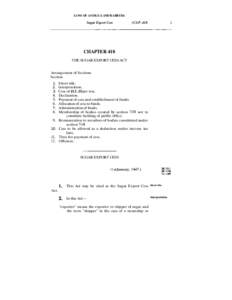 LAWS OF ANTIGUA AND BARBUDA  Sugar Export Cess (CAP. 418