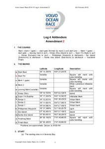 Volvo Ocean RaceLeg 4: Amendment 2  6th February 2015 Leg 4 Addendum Amendment 2