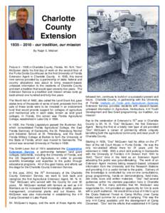 Charlotte County Extension 1935 – [removed]our tradition, our mission By Ralph E. Mitchell