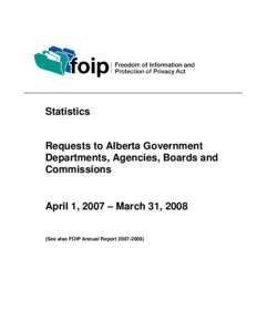 [removed]FOIP Statistics - Alberta Government Departments, Boards, Agencies and Commissions
