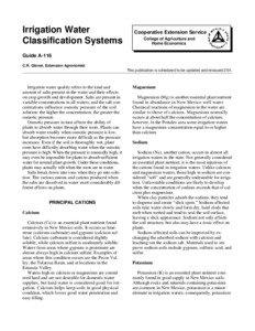 Irrigation Water Classification Systems