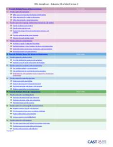 UDL Guidelines – Educator Checklist Version 2 I. Provide Multiple Means of Representation: 1. Your notes