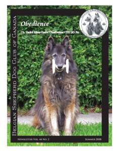 Belgian Shepherd Dog Club of Canada  Obedience Ch. Vader Klaar Fauve Charbonne CDX DD Rn  Newsletter Vol. 44 No. 2