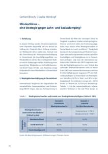 Gerhard Bosch, Claudia Weinkopf  M ind es tlö h ne –