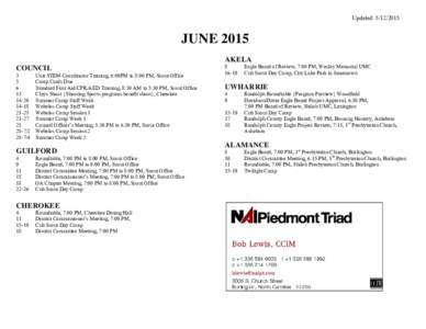 Updated: JUNE 2015 AKELA COUNCIL 3