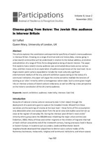 .  Volume 8, Issue 2 NovemberCinema-going from Below: The Jewish film audience