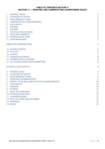 TABLE OF CONTENTS SECTION 11 SECTION 11 — SPORTING AND CAMPDRAFTING CHAMPIONSHIP RULES 1 2 3