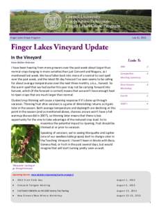 Finger Lakes Grape Program  July 31, 2013 In the Vineyard Hans Walter-Peterson