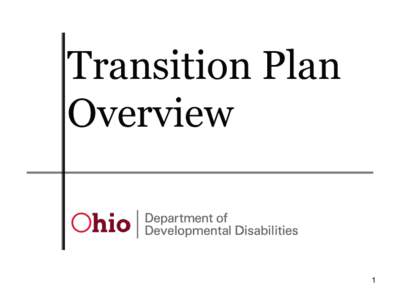 Transition Plan Overview 1  The Regulation