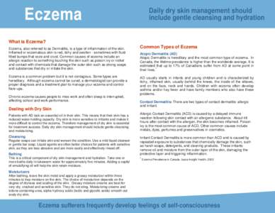 Eczema  Daily dry skin management should include gentle cleansing and hydration  What is Eczema?