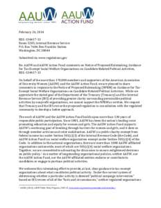 February 26, 2014 REG[removed]Room 5205, Internal Revenue Service P.O. Box 7604, Ben Franklin Station Washington, DC[removed]Submitted via www.regulations.gov