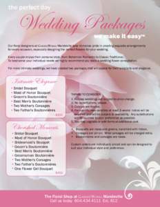 the perfect day  Wedding Packages we make it easyTM