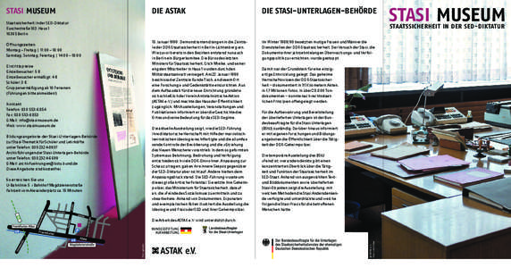Stasi Museum  Die ASTAK Die Stasi-Unterlagen-Behörde