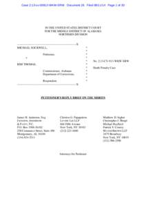 Case 2:13-cv[removed]WKW-SRW Document 26 Filed[removed]Page 1 of 30  IN THE UNITED STATES DISTRICT COURT FOR THE MIDDLE DISTRICT OF ALABAMA NORTHERN DIVISION