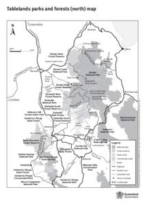 Tablelands parks and forests (north) map