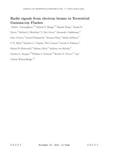 JOURNAL OF GEOPHYSICAL RESEARCH, VOL. ???, XXXX, DOI:[removed]/,  Radio signals from electron beams in Terrestrial Gamma-ray Flashes 1,2