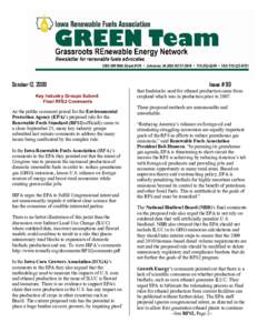 October 12, 2009 Key Industry Groups Submit Final RFS2 Comments As the public comment period for the Environmental Protection Agency (EPA)’s proposed rule for the