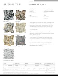 MOSAICS  PEBBLE MOSAICS PRODUCT TYPE  RECOMMENDED USES