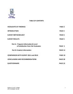 TABLE OF CONTENTS  HIGHLIGHTS OF FINDINGS PAGE 2