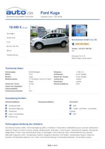 Ford Kuga Inseratsnummer:  € (Brutto) Neuwagen EZ