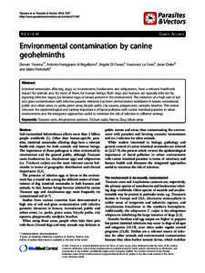 Environmental contamination by canine geohelminths