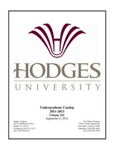 Hodges University  Undergraduate Catalog[removed]Naples Campus 2655 Northbrooke Drive