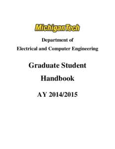 Department of Electrical and Computer Engineering Graduate Student Handbook AY[removed]