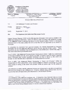 FORM P-LSDO: LIFE SETTLEMENT PROVIDER/BROKER DISCLOSURES TO OWNER PROVIDER/BROKER INFORMATION Provider/Broker Name: Business Address: City