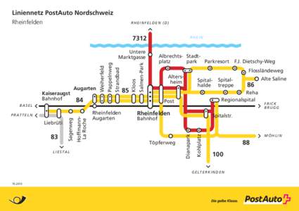 Liniennetz PostAuto Nordschweiz