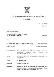 THE SUPREME COURT OF APPEAL OF SOUTH AFRICA JUDGMENT Case No: [removed]Reportable