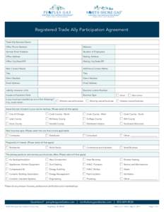 Registered Trade Ally Participation Agreement Trade Ally Business Name: Office Phone Number: Website: